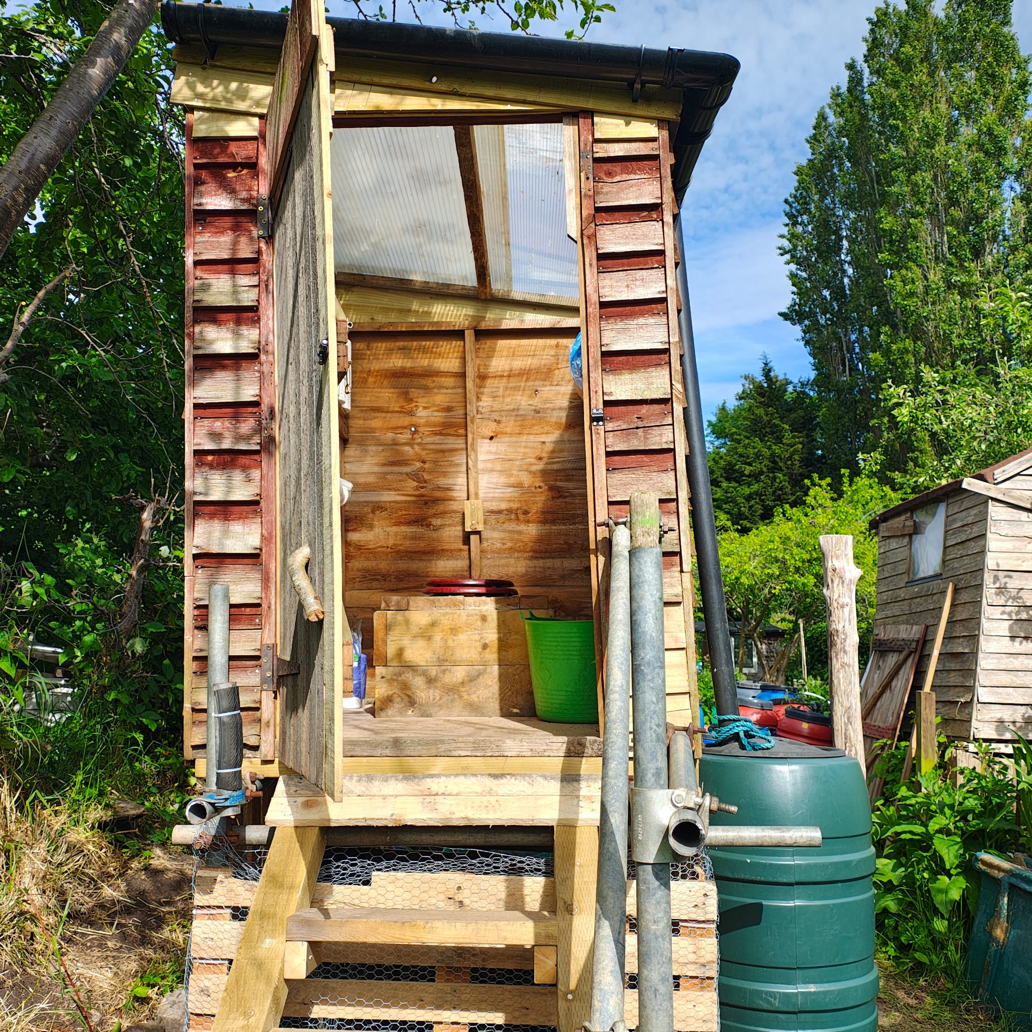 The finished loo with its door open
